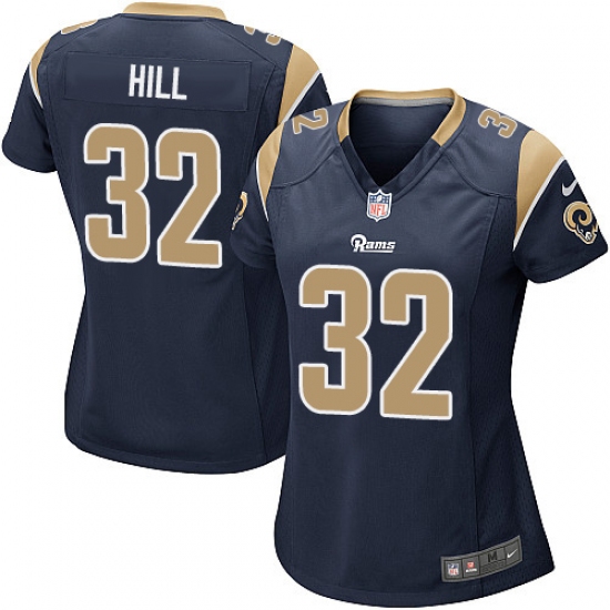 Women's Nike Los Angeles Rams 32 Troy Hill Game Navy Blue Team Color NFL Jersey