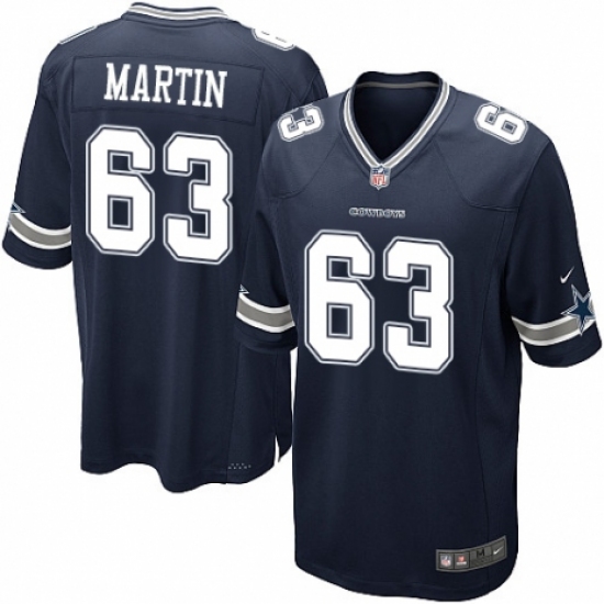 Men's Nike Dallas Cowboys 63 Marcus Martin Game Navy Blue Team Color NFL Jersey