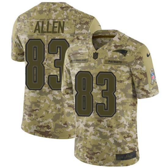 Youth Nike New England Patriots 83 Dwayne Allen Limited Camo 2018 Salute to Service NFL Jersey