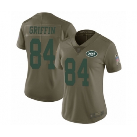 Women's New York Jets 84 Ryan Griffin Limited Olive 2017 Salute to Service Football Jersey