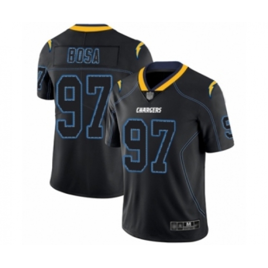 Men's Los Angeles Chargers 97 Joey Bosa Limited Lights Out Black Rush Football Jersey