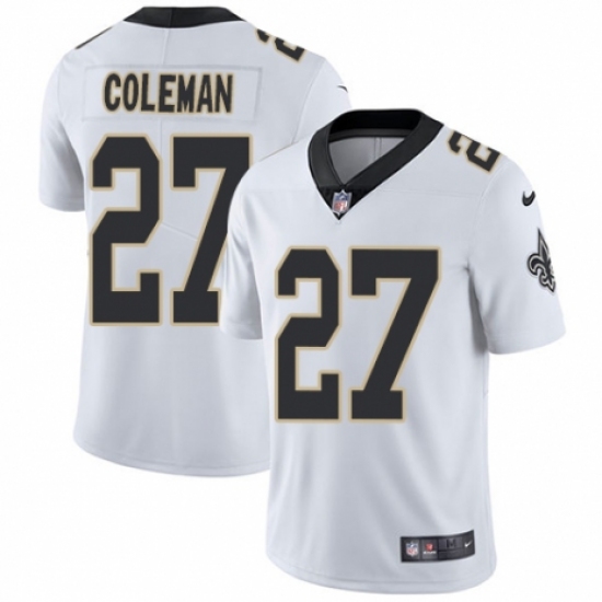 Youth Nike New Orleans Saints 27 Kurt Coleman White Vapor Untouchable Limited Player NFL Jersey