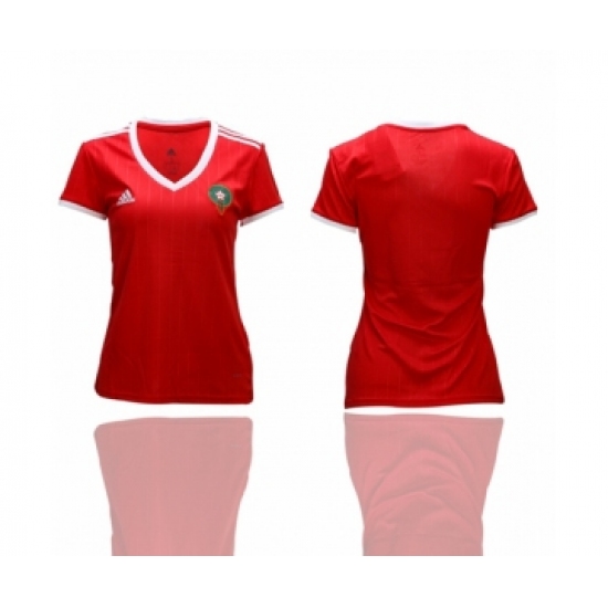 Women's Morocco Blank Home Soccer Country Jersey