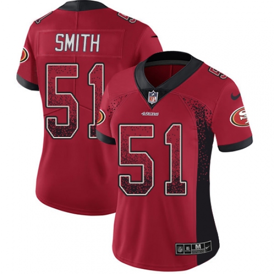 Women's Nike San Francisco 49ers 51 Malcolm Smith Limited Red Rush Drift Fashion NFL Jersey