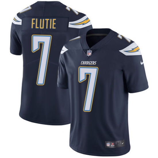 Men's Nike Los Angeles Chargers 7 Doug Flutie Navy Blue Team Color Vapor Untouchable Limited Player NFL Jersey