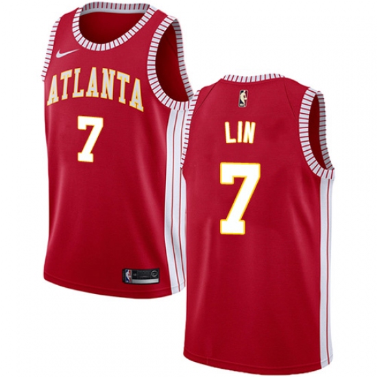 Women's Nike Atlanta Hawks 7 Jeremy Lin Swingman Red NBA Jersey Statement Edition