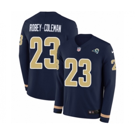 Youth Nike Los Angeles Rams 23 Nickell Robey-Coleman Limited Navy Blue Therma Long Sleeve NFL Jersey