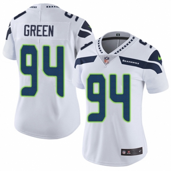 Women's Nike Seattle Seahawks 94 Rasheem Green White Vapor Untouchable Elite Player NFL Jersey