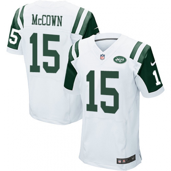 Men's Nike New York Jets 15 Josh McCown Elite White NFL Jersey