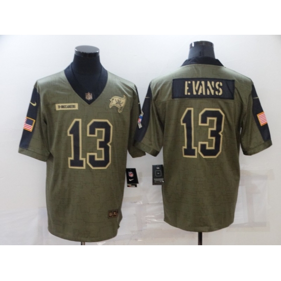 Men's Tampa Bay Buccaneers 13 Mike Evans Nike Olive 2021 Salute To Service Limited Player Jersey