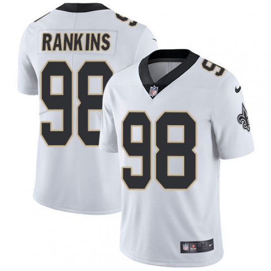 Youth Nike New Orleans Saints 98 Sheldon Rankins White Vapor Untouchable Limited Player NFL Jersey