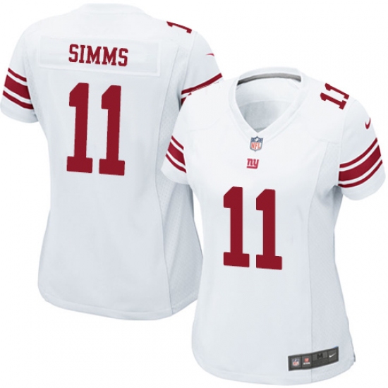 Women's Nike New York Giants 11 Phil Simms Game White NFL Jersey