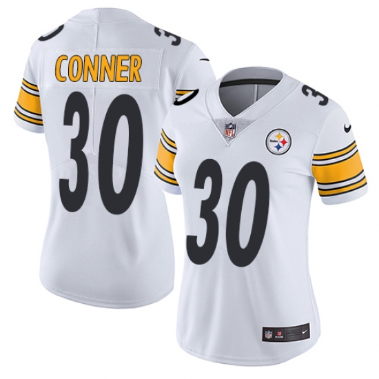 Women's Nike Pittsburgh Steelers 30 James Conner Elite White NFL Jersey