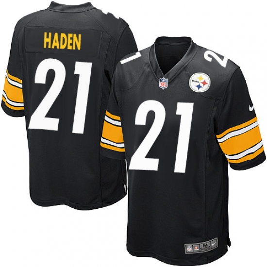 Men's Nike Pittsburgh Steelers 21 Joe Haden Game Black Team Color NFL Jersey