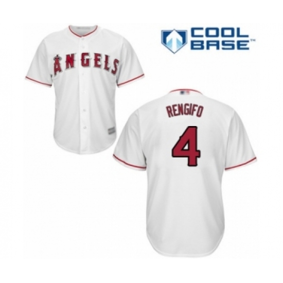 Youth Los Angeles Angels of Anaheim 4 Luis Rengifo Authentic White Home Cool Base Baseball Player Jersey