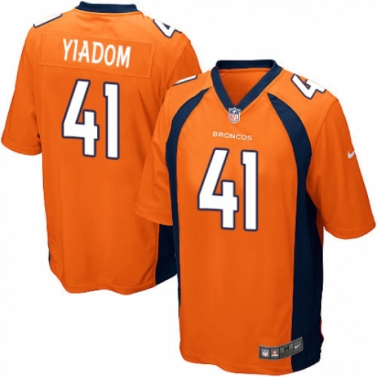Men's Nike Denver Broncos 41 Isaac Yiadom Game Orange Team Color NFL Jersey