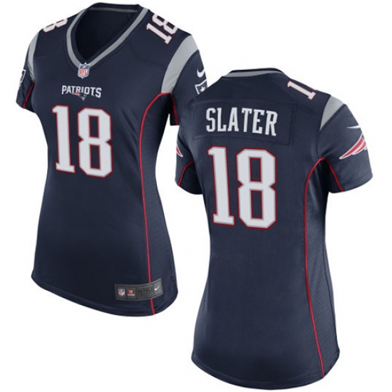 Women's Nike New England Patriots 18 Matthew Slater Game Navy Blue Team Color NFL Jersey