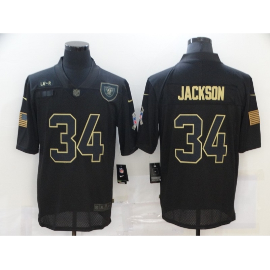 Men's Oakland Raiders 34 Bo Jackson Black Nike 2020 Salute To Service Limited Jersey