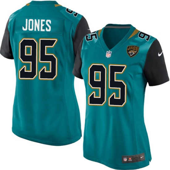 Women's Nike Jacksonville Jaguars 95 Abry Jones Game Teal Green Team Color NFL Jersey