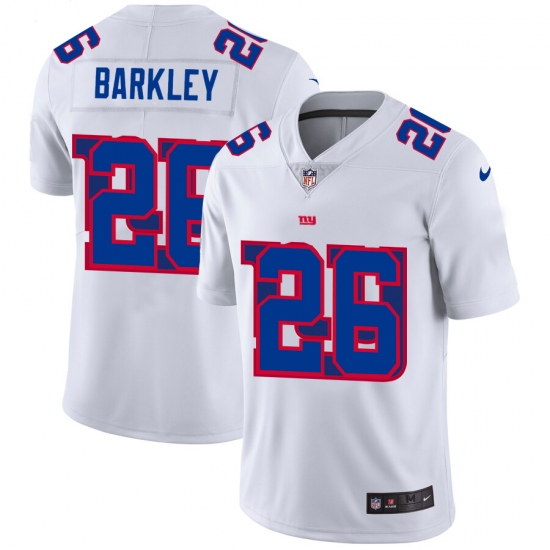 Men's New York Giants 26 Saquon Barkley White Nike White Shadow Edition Limited Jersey