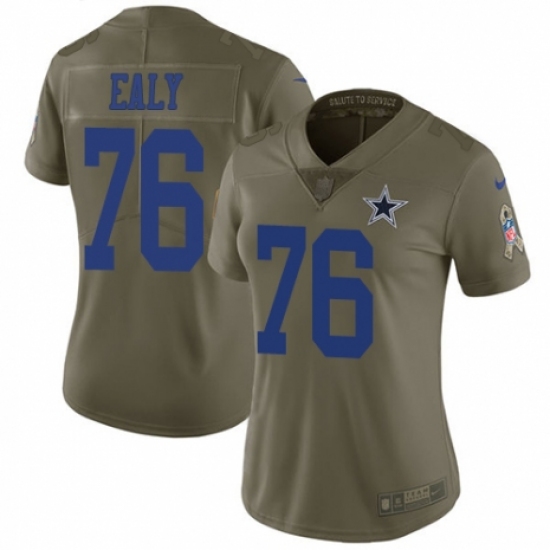 Women's Nike Dallas Cowboys 76 Kony Ealy Limited Olive 2017 Salute to Service NFL Jersey