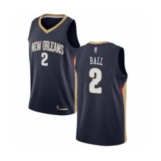 Women's New Orleans Pelicans 2 Lonzo Ball Swingman Navy Blue Basketball Jersey - Icon Edition