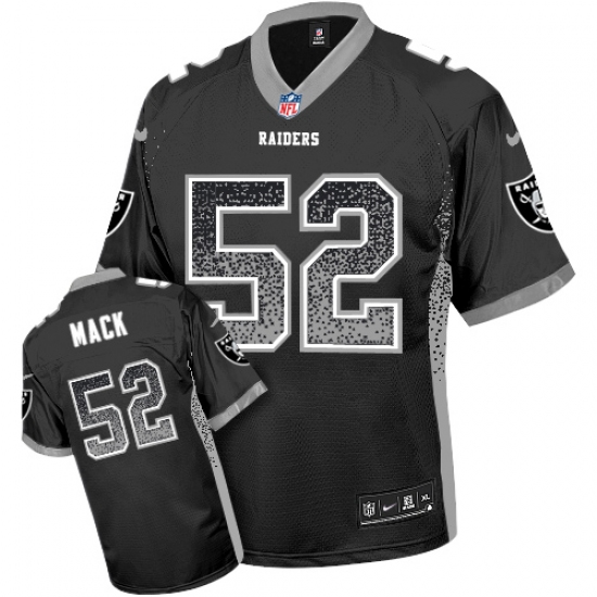 Men's Nike Oakland Raiders 52 Khalil Mack Elite Black Drift Fashion NFL Jersey
