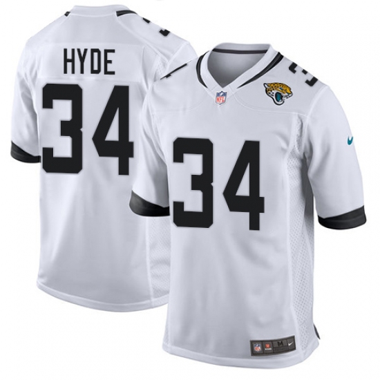 Men's Nike Jacksonville Jaguars 34 Carlos Hyde Game White NFL Jersey