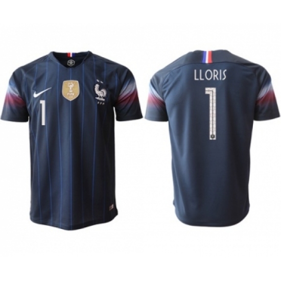 France 1 Lloris Home Thai Version Soccer Country Jersey