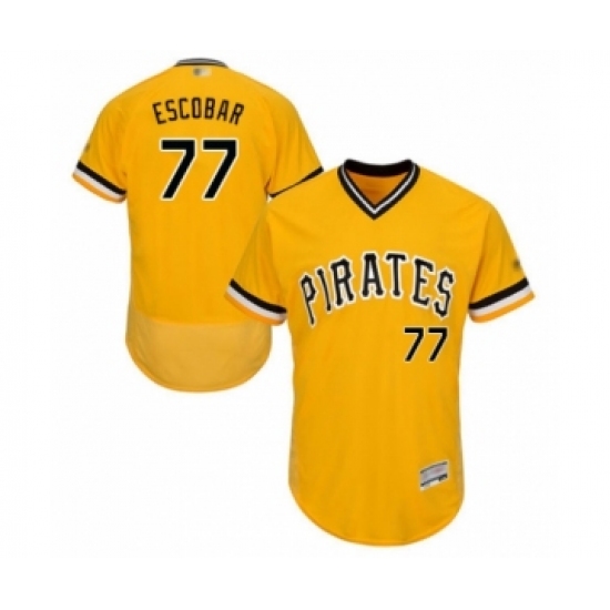 Men's Pittsburgh Pirates 77 Luis Escobar Gold Alternate Flex Base Authentic Collection Baseball Player Jersey