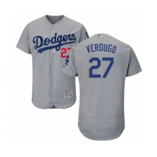 Men's Los Angeles Dodgers 27 Alex Verdugo Gray Alternate Flex Base Authentic Collection Baseball Player Jersey