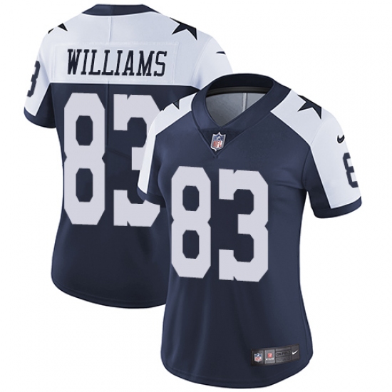 Women's Nike Dallas Cowboys 83 Terrance Williams Elite Navy Blue Throwback Alternate NFL Jersey