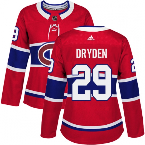 Women's Adidas Montreal Canadiens 29 Ken Dryden Authentic Red Home NHL Jersey