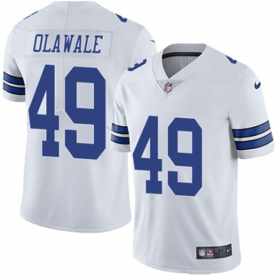 Men's Nike Dallas Cowboys 49 Jamize Olawale White Vapor Untouchable Limited Player NFL Jersey