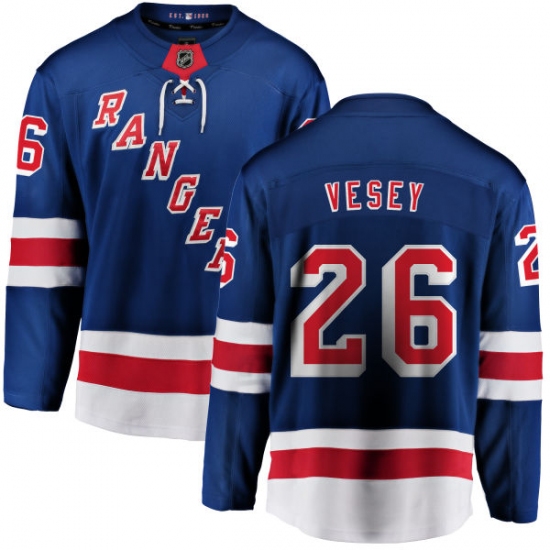 Youth New York Rangers 26 Jimmy Vesey Fanatics Branded Royal Blue Home Breakaway NHL Jersey