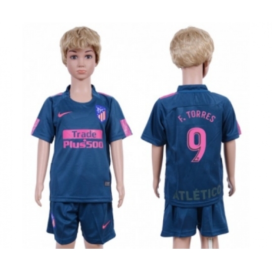 Atletico Madrid 9 F.Torres Sec Away Kid Soccer Club Jerseyy