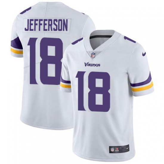 Youth Minnesota Vikings 18 Justin Jefferson White Stitched NFL Vapor Untouchable Limited Jersey