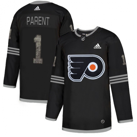 Men's Adidas Philadelphia Flyers 1 Bernie Parent Black Authentic Classic Stitched NHL Jersey