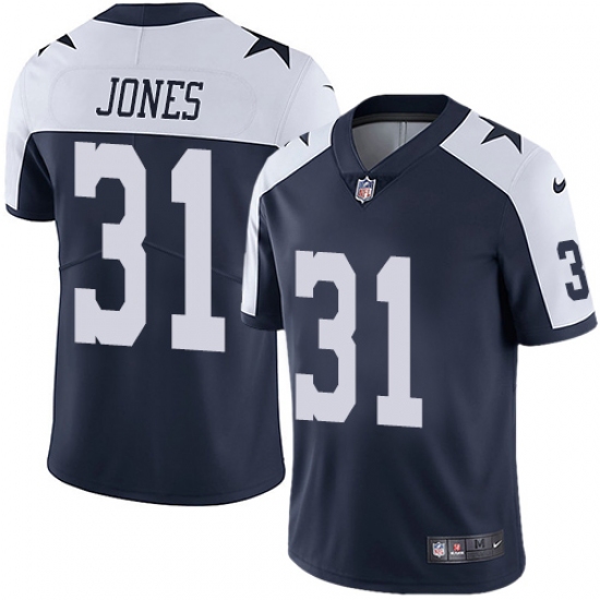 Men's Nike Dallas Cowboys 31 Byron Jones Navy Blue Throwback Alternate Vapor Untouchable Limited Player NFL Jersey