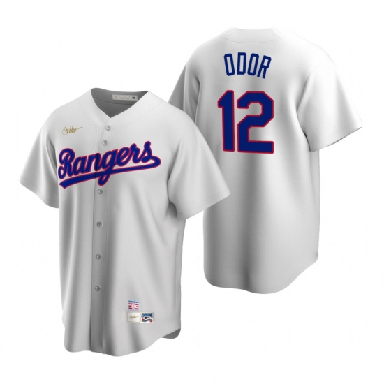 Men's Nike Texas Rangers 12 Rougned Odor White Cooperstown Collection Home Stitched Baseball Jersey