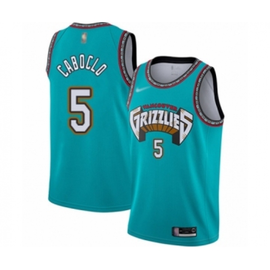 Men's Memphis Grizzlies 5 Bruno Caboclo Authentic Green Hardwood Classic Basketball Jersey
