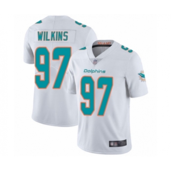 Men's Miami Dolphins 97 Christian Wilkins White Vapor Untouchable Limited Player Football Jersey