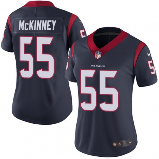 Women's Nike Houston Texans 55 Benardrick McKinney Limited Navy Blue Team Color Vapor Untouchable NFL Jersey