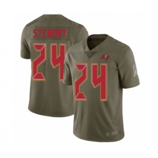 Men's Tampa Bay Buccaneers 24 Darian Stewart Limited Olive 2017 Salute to Service Football Jersey