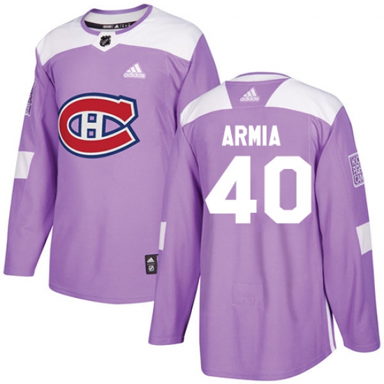 Youth Adidas Montreal Canadiens 40 Joel Armia Authentic Purple Fights Cancer Practice NHL Jersey