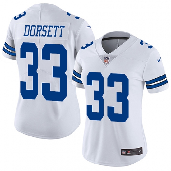 Women's Nike Dallas Cowboys 33 Tony Dorsett White Vapor Untouchable Limited Player NFL Jersey