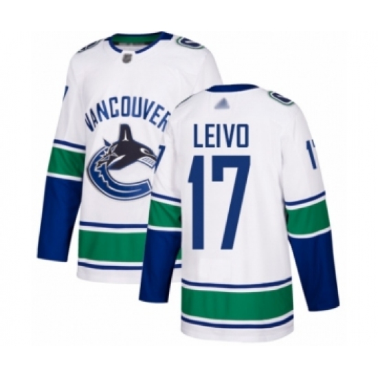 Men's Vancouver Canucks 17 Josh Leivo Authentic White Away Hockey Jersey