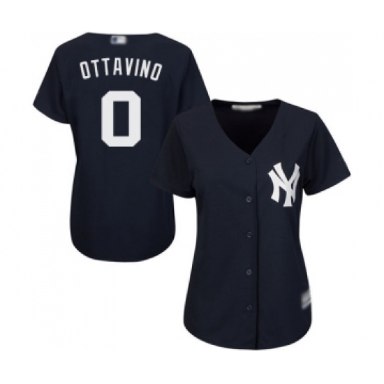 Women's New York Yankees 0 Adam Ottavino Authentic Navy Blue Alternate Baseball Jersey