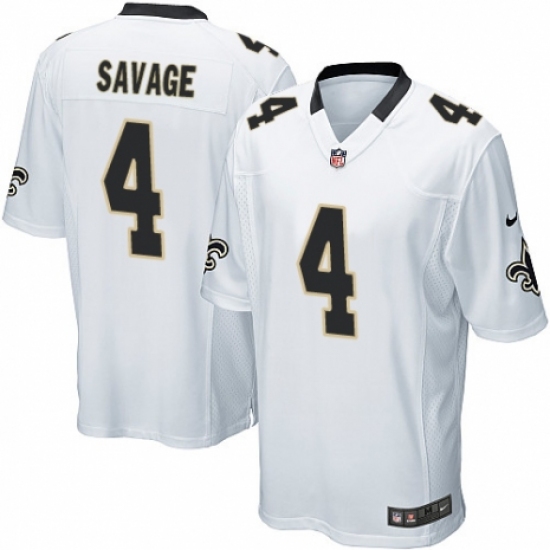 Men's Nike New Orleans Saints 4 Tom Savage Game White NFL Jersey