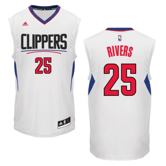 Men's Adidas Los Angeles Clippers 25 Austin Rivers Authentic White Home NBA Jersey